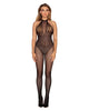 Dreamgirl 0402 Open Crotch Fishnet Bodystocking with Halter Neck & T-Back Strap