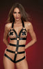 Dreamgirl 11868 Strappy Faux Leather Teddy with Wrist Restraints Fetish Set buy at FemmeFatale Lingerie U4Ria Singapore