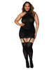 Dreamgirl Plus Size Sheer Garter Bodystocking with Thigh High 0035X Queen Size