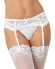 Dreamgirl style 8735 White Stretch Lace Garter Belt.
