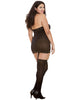 DG 0035X Plus Size Sheer Garter Bodystocking with Thigh High