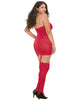 DG 0035X Plus Size Sheer Garter Bodystocking with Thigh High