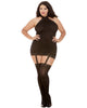 DG 0035X Plus Size Sheer Garter Bodystocking with Thigh High