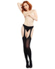 DG 0250 Opaque Suspender Pantyhose Black