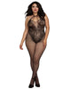 Dreamgirl 0326X Plus Size Fishnet Bodystocking with Knitted 'Teddy' Design