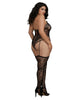 Dreamgirl style 0329X Plus Size Lace Teddy Bodystocking with Thigh High Stockings
