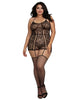 Dreamgirl style 0331X Plus Size Lace Garter Dress with Criss-Cross Details.