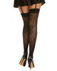 Dreamgirl 0335 Sheer Thigh High Stockings with Knitted Plaid Design Black