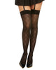 Dreamgirl 0335 Sheer Thigh High Stockings with Knitted Plaid Design Black