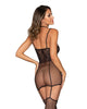 Dreamgirl style 0379 Fishnet Garter Dress with Collar & Tie Back Closure.
