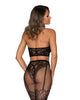 Dreamgirl style 0391 Bralette & Pantyhose Bodystocking Set with Knitted Lace Detail.