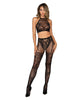 Dreamgirl style 0391 Bralette & Pantyhose Bodystocking Set with Knitted Lace Detail.