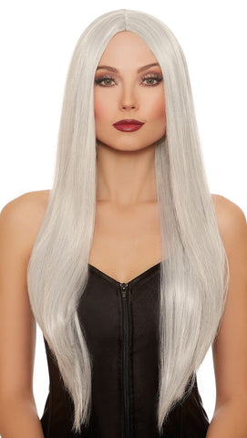 DG 11328 Dreamgirl Extra-Long Straight Wig Gray/White Mix