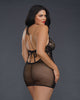 Dreamgirl Red Diamond Plus Size style 11515X black fishnet and lace halter Chemise buy at femmefatale lingerie Singapore