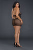 Dreamgirl Red Diamond Plus Size style 11515X black fishnet and lace halter Chemise buy at femmefatale lingerie Singapore