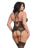 Dreamgirl 11839X Plus Size Scalloped Bustier-Styled Strappy Garter Lingerie