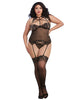 Dreamgirl 11839X Plus Size Scalloped Bustier-Styled Strappy Garter Lingerie