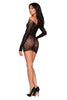 Dreamgirl Lingerie style 12512 zebra patterned off-shoulder knit seamless chemise with thumbholes